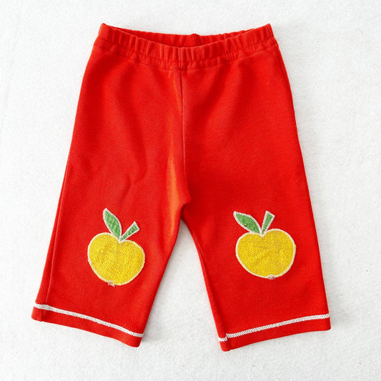 Vintage Carter’s Apple Knee Pull On Pants: 9/12m? - Yellow Clover Vintage Kids Clothes