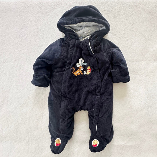 Y2K Disney Baby Pooh Velour Snowsuit Romper