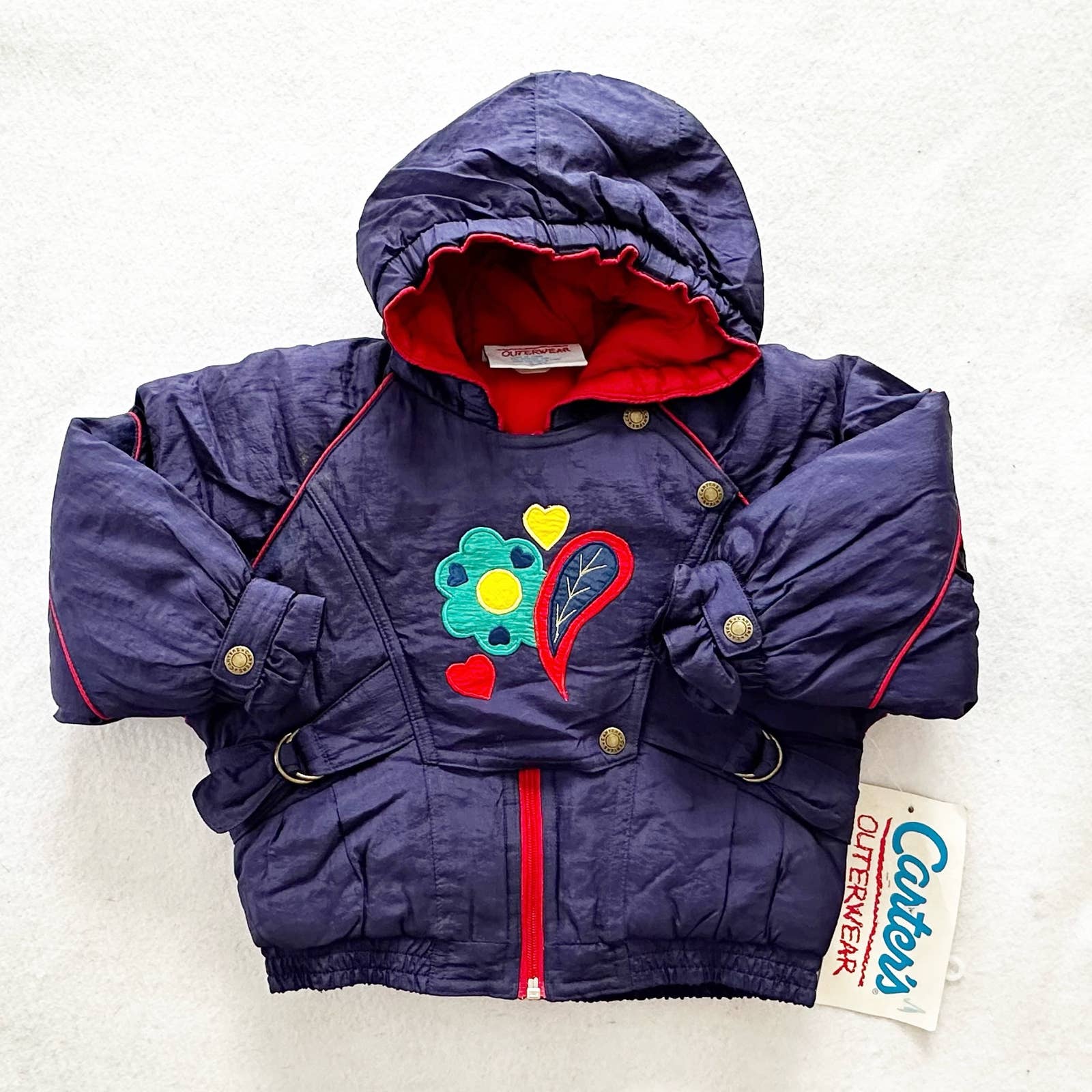 Vintage Carter’s Girls Puffy Coat With Tags: 3T - Yellow Clover Vintage Kids Clothes