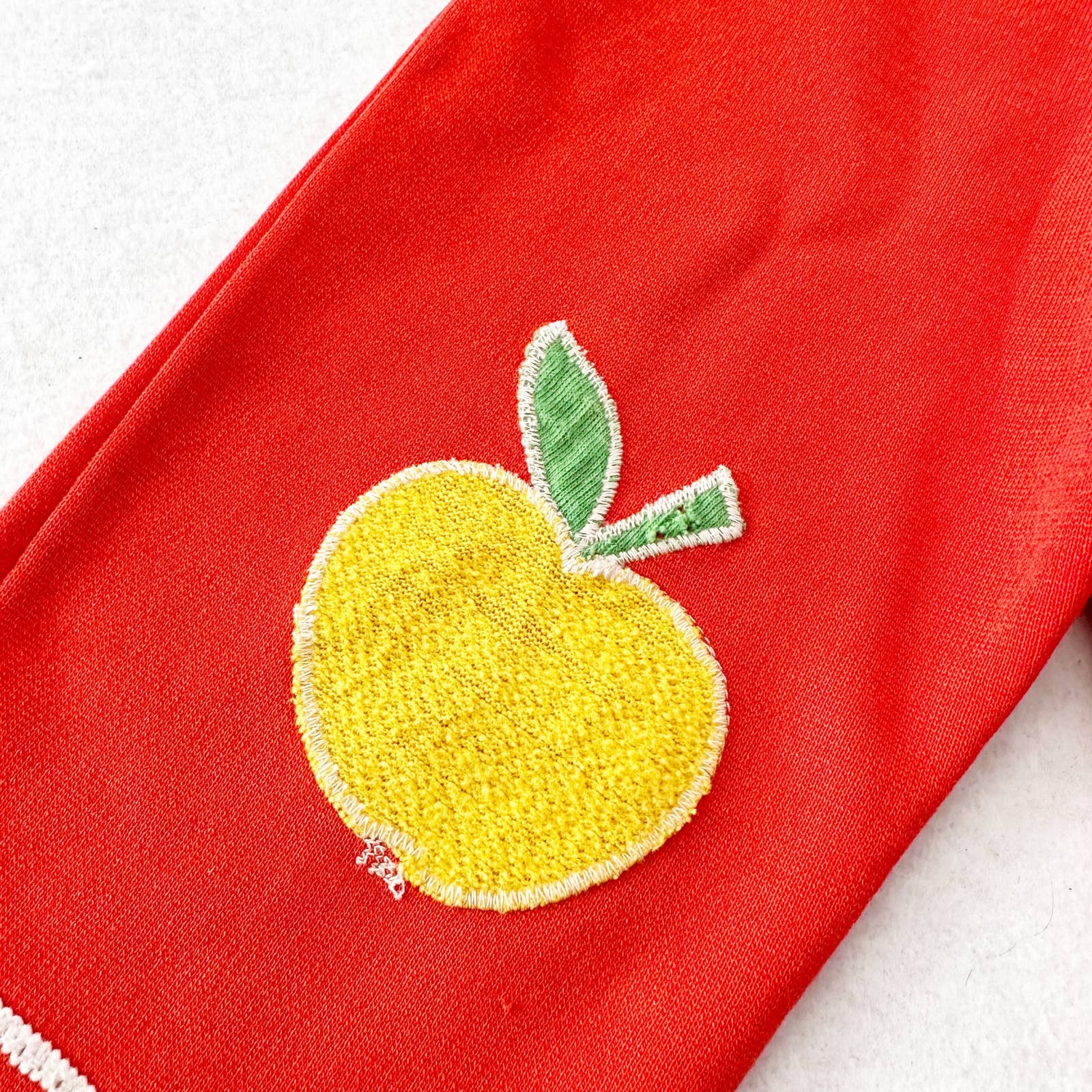 Vintage Carter’s Apple Knee Pull On Pants: 12m - Yellow Clover Vintage Kids Clothes