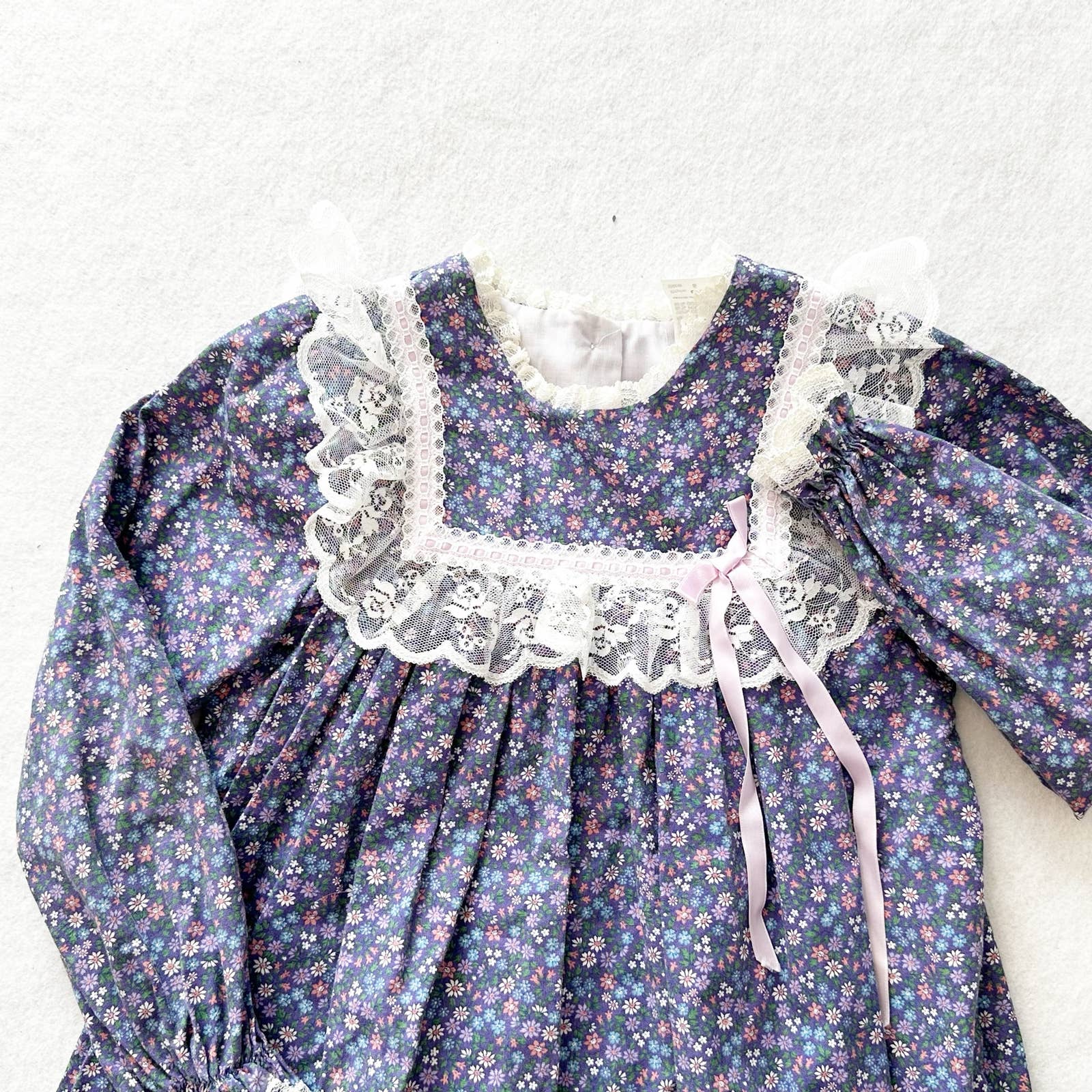Vintage Bryan Lilac Calico Ditsy Floral Dress: 6y - Yellow Clover Vintage Kids Clothes