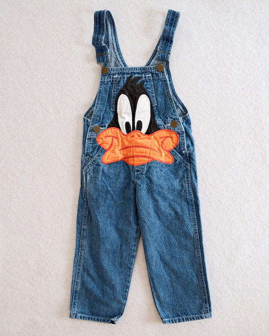 Vintage Daffy Duck Toddler Upcycled Overalls: 2T