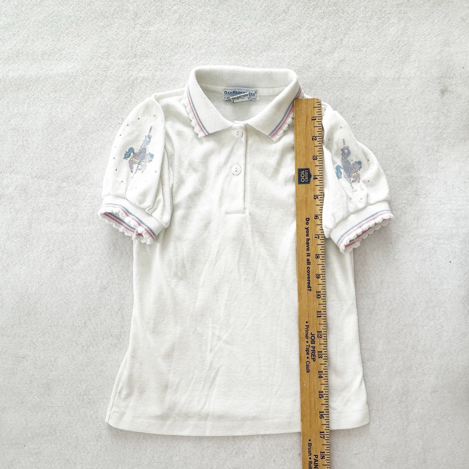 Vintage OshKosh Carousel Girl Short Sleeve Layer Top: 5T? - Yellow Clover Vintage Kids Clothes