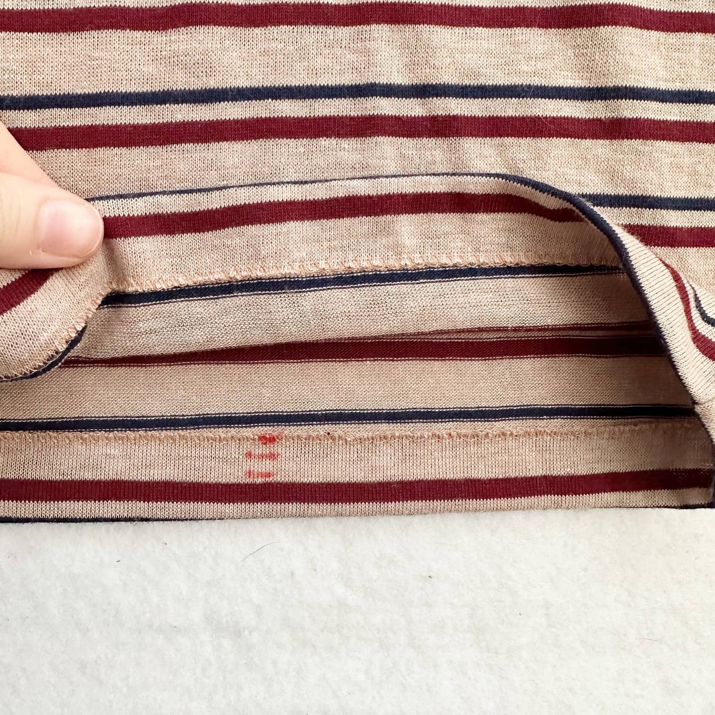 Vintage Wonderknit Tan Striped Polo: 6y? - Yellow Clover Vintage Kids Clothes