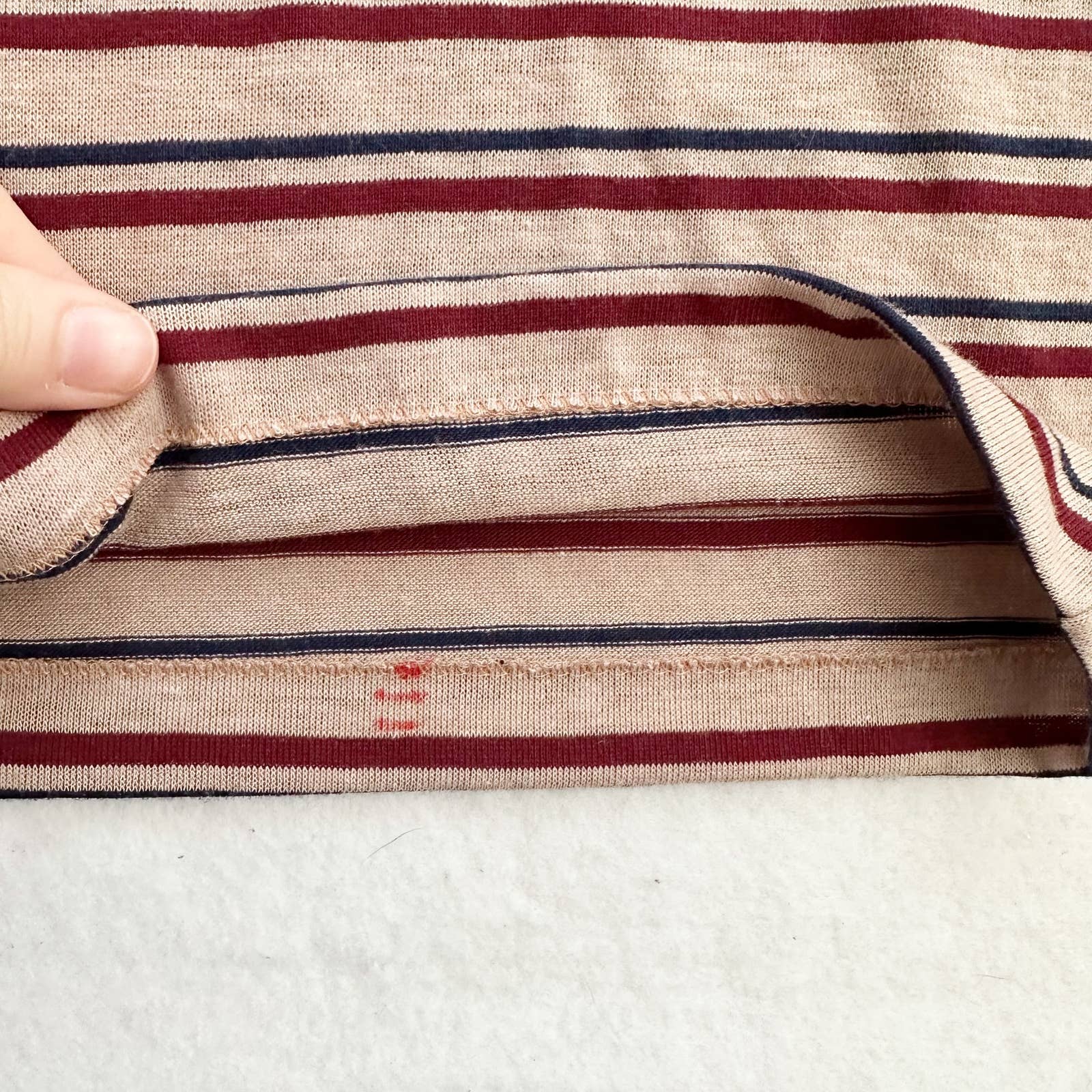 Vintage Wonderknit Tan Striped Polo: 6y? - Yellow Clover Vintage Kids Clothes