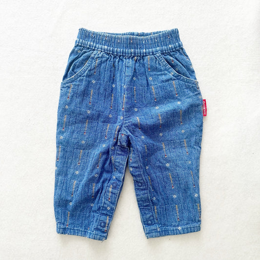 Vintage OshKosh Baseball and Bat Homespun Jeans: 18m - Yellow Clover Vintage Kids Clothes