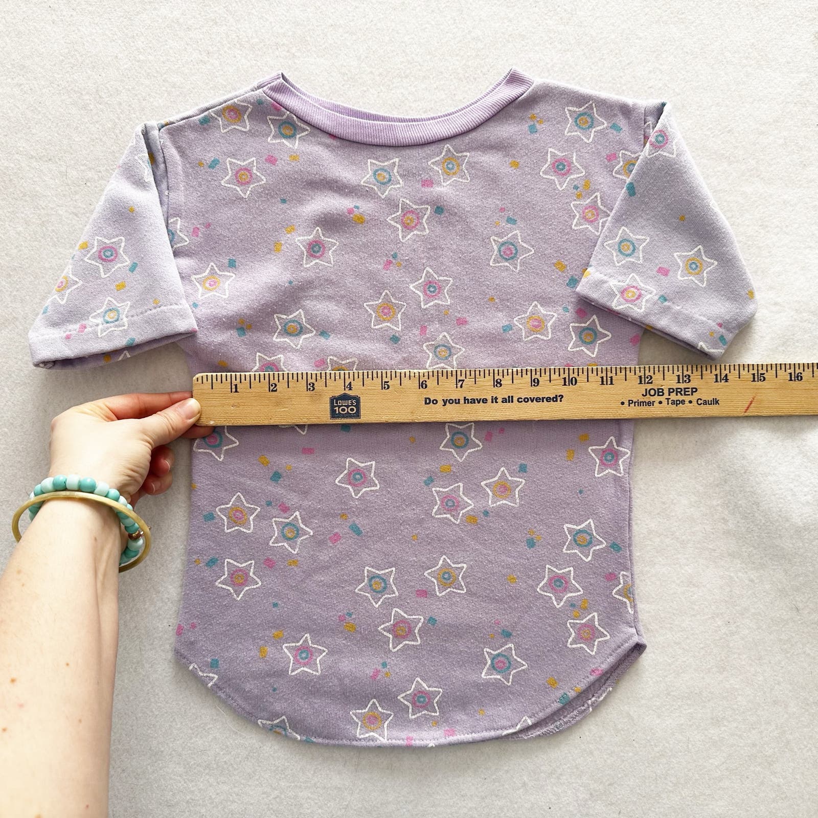 Vintage Dobie Stars Print Short Sleeve Sweatshirt: 3T - Yellow Clover Vintage Kids Clothes