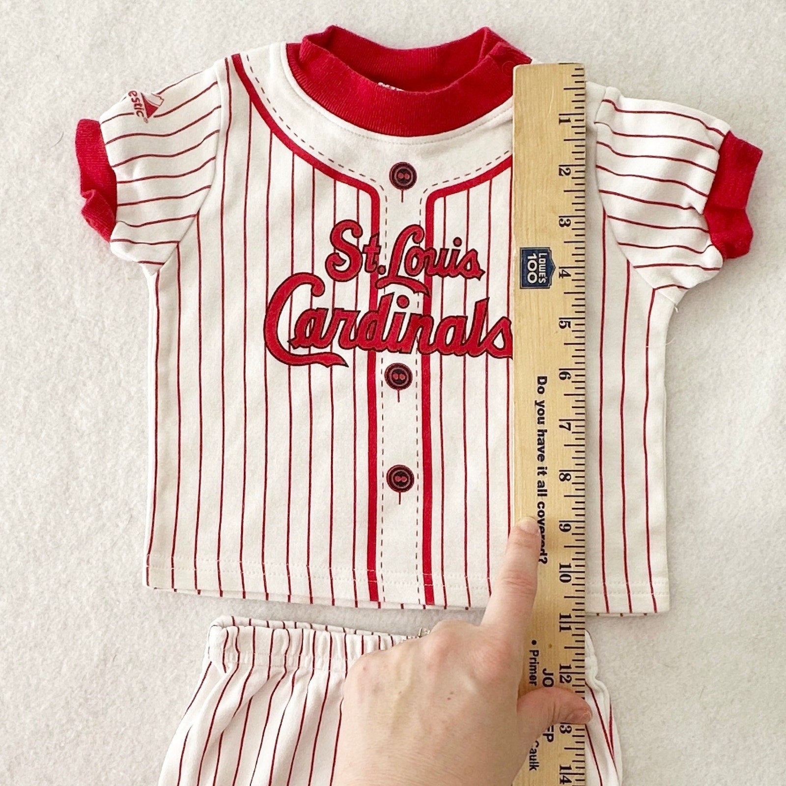 Y2K Majestic St. Louis Cardinals Baby Outfit: 12m - Yellow Clover Vintage Kids Clothes