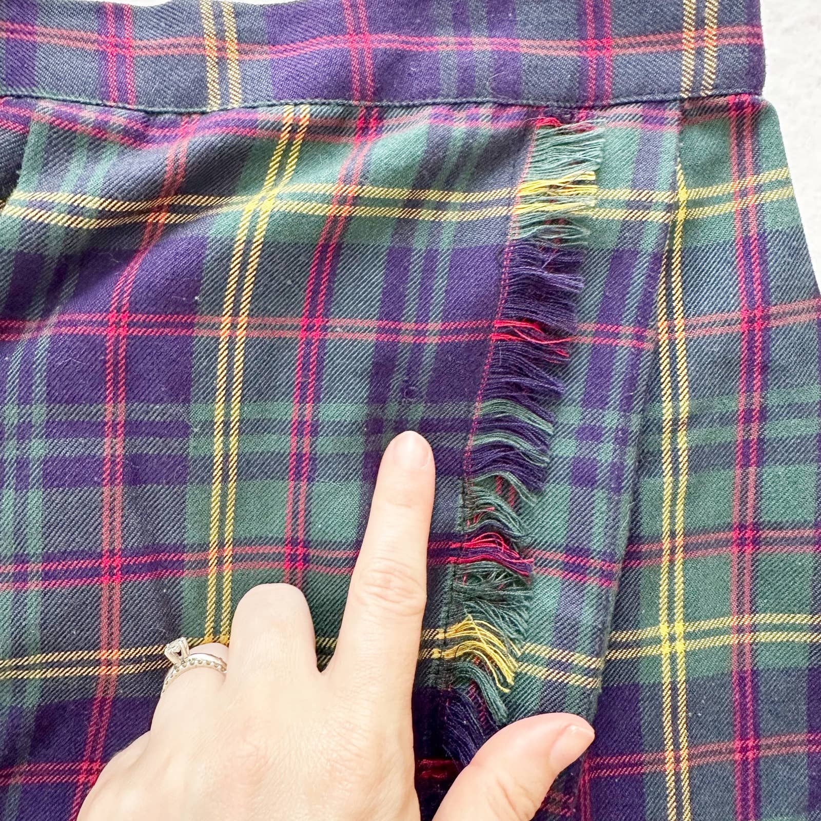 Vintage Young Vibes Tartan Vest and Skirt Set: 6/7y? - Yellow Clover Vintage Kids Clothes