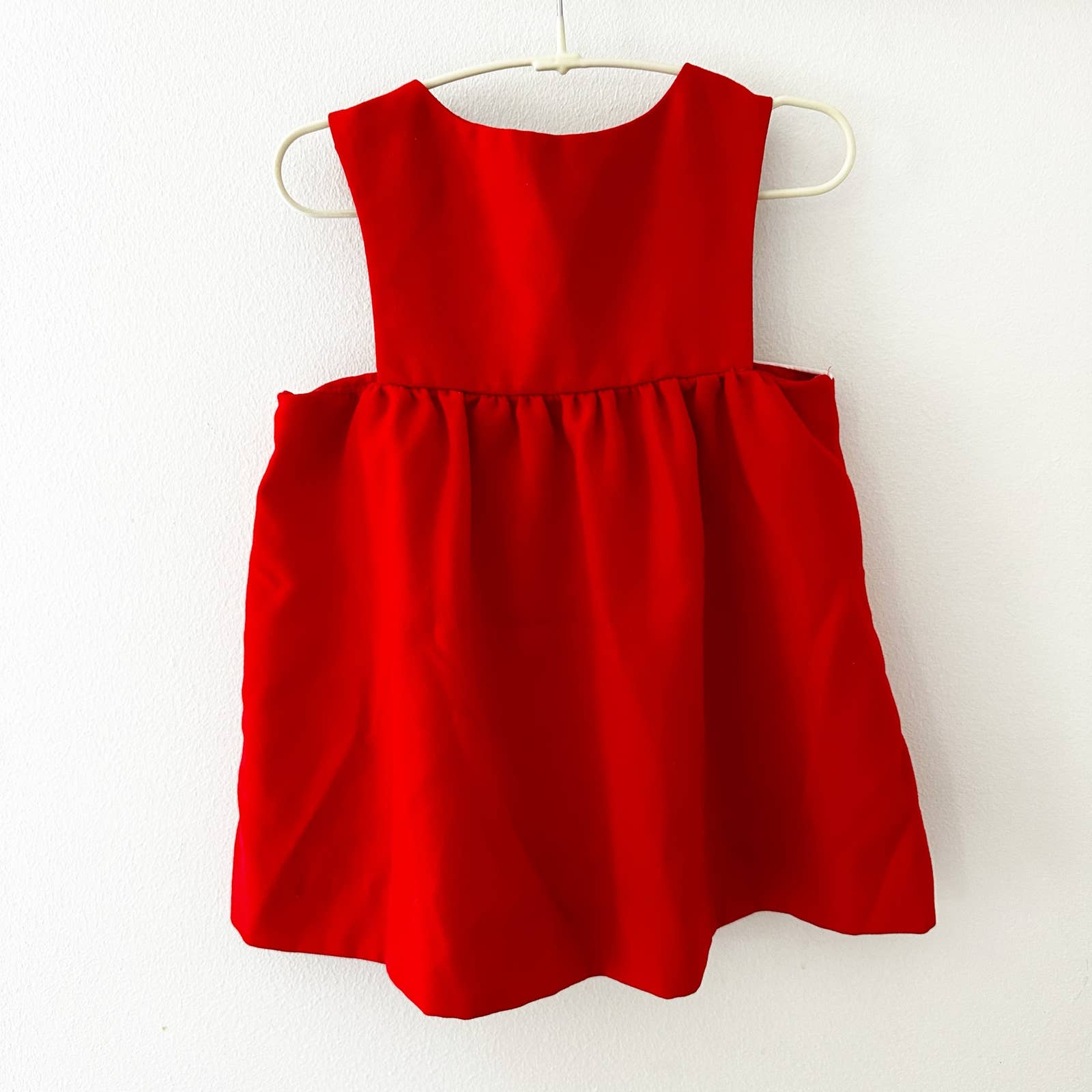 Vintage Christmas Village Embroidered Pinafore Dress: 2/3T - Yellow Clover Vintage Kids Clothes