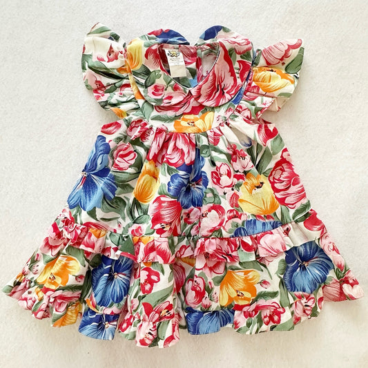 Vintage Cuties By Judy Floral Ruffle Dress: 2T
