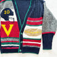 Vintage Football Theme Cardigan Sweater: 6y