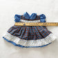 Vintage CI Castro Blue Plaid Pinafore Dress Set: 12m - Yellow Clover Vintage Kids Clothes