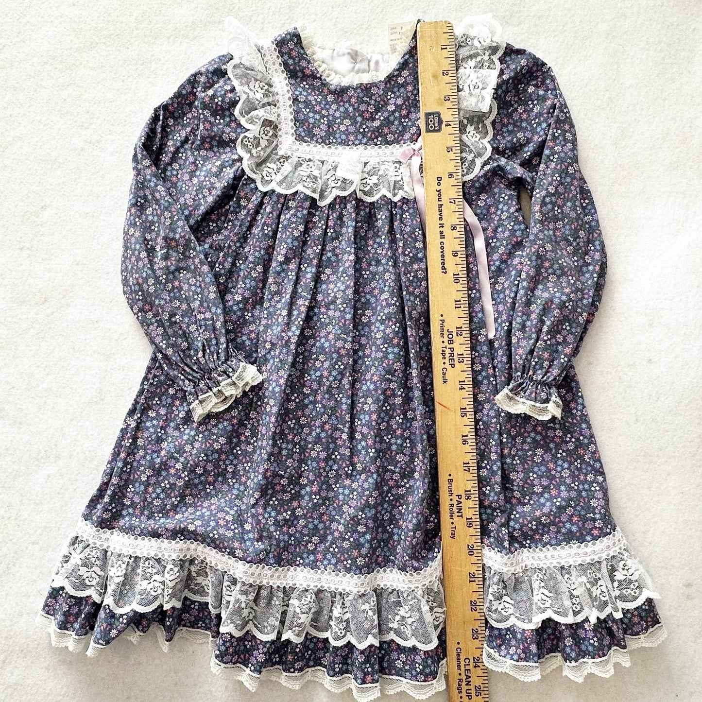 Vintage Bryan Lilac Calico Ditsy Floral Dress: 6y - Yellow Clover Vintage Kids Clothes
