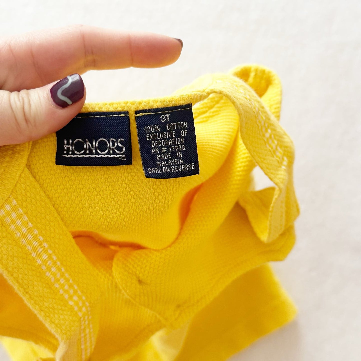 Vintage Honors Yellow Tropical Flower Embroidered Romper: 2T? - Yellow Clover Vintage Kids Clothes