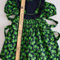 Vintage Spanish Green Apple Print Dress: 3T