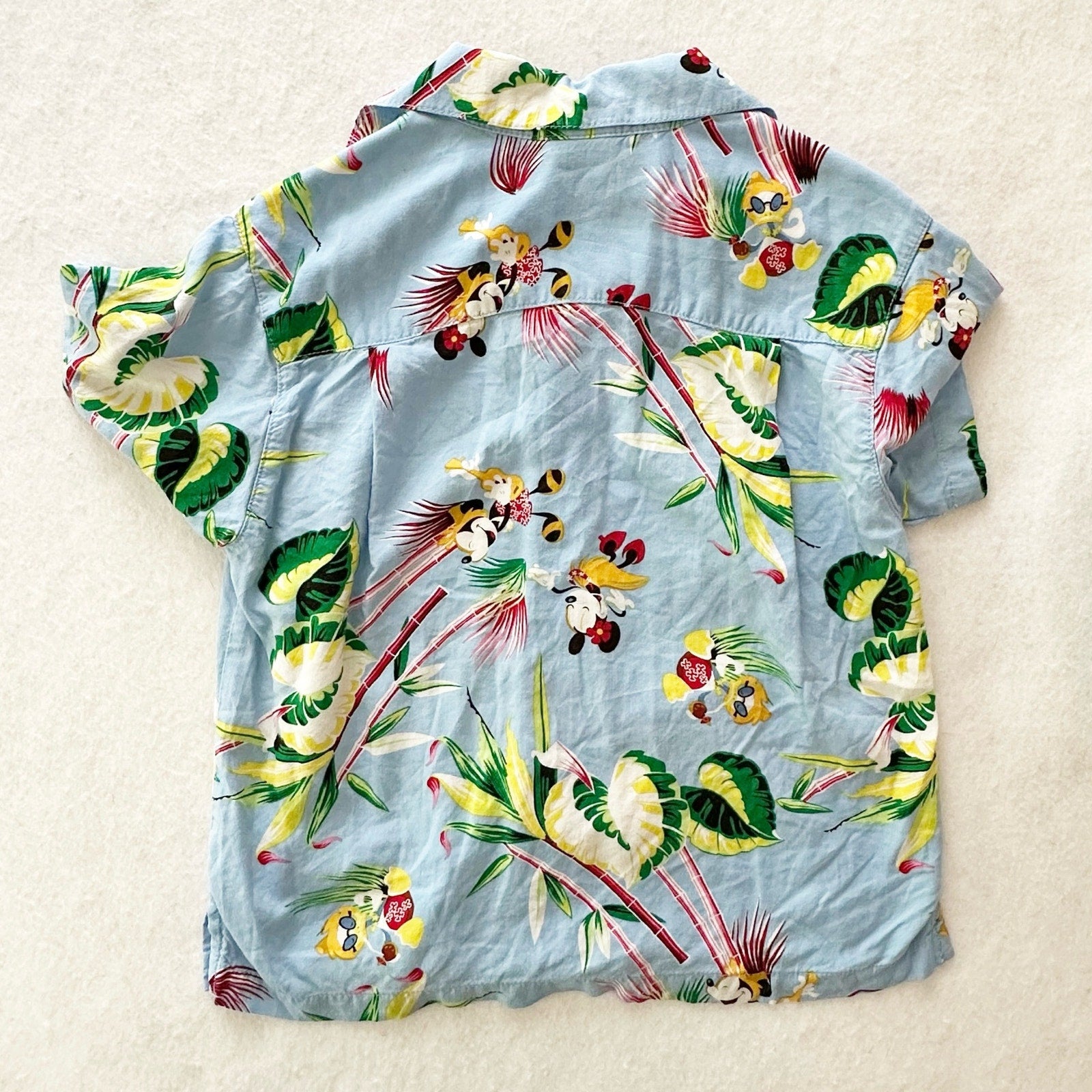 Vintage Disney Store Mickey Hawaiian Button Shirt: 6y - Yellow Clover Vintage Kids Clothes