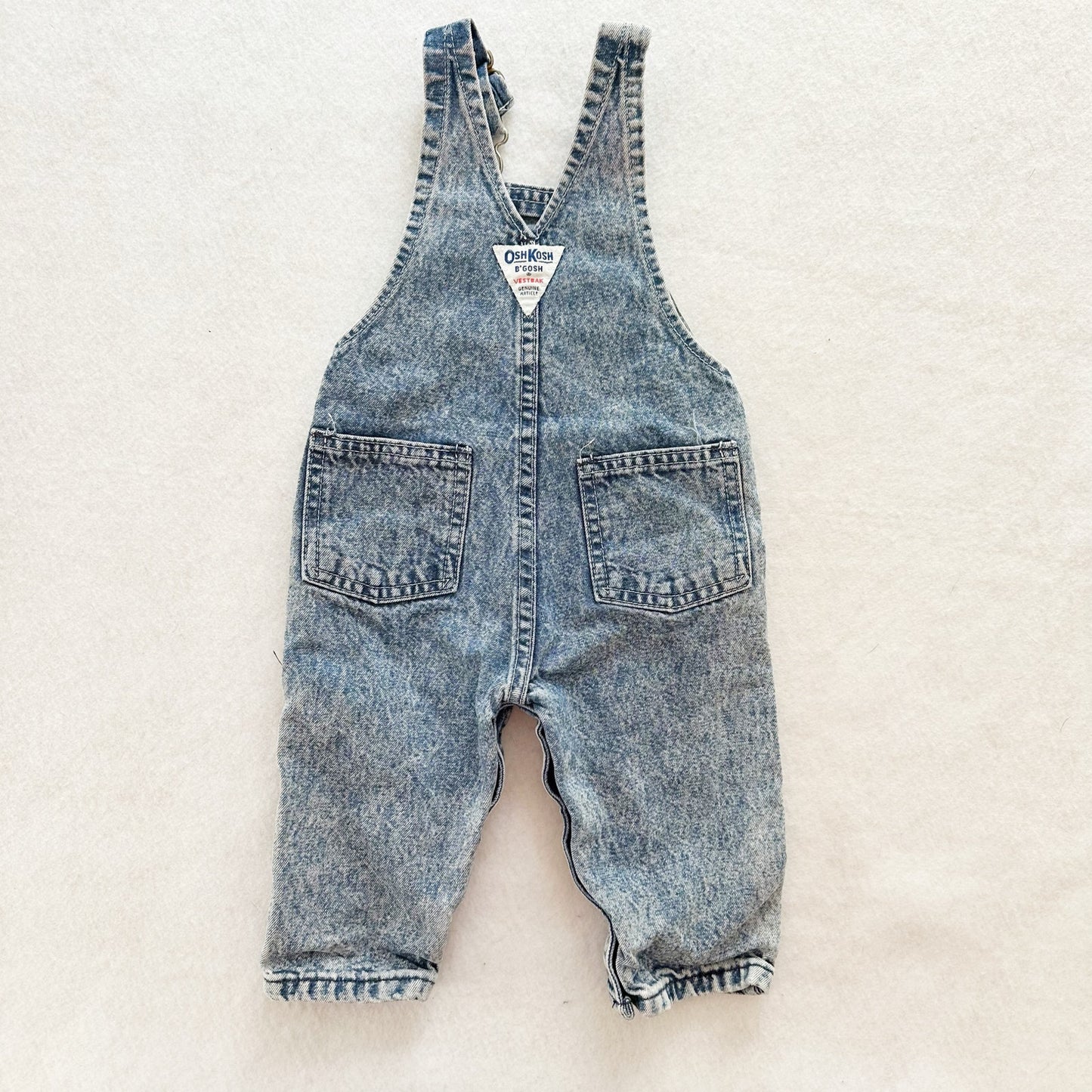 Vintage OshKosh Acid Wash Classic Cut Overalls: 9m