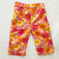 Y2K Orange, Yellow + Pink Floral Cropped Pants: 4T