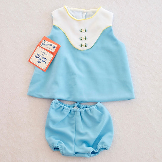 Vintage Stoneswear Blue Daisy Baby 2-Piece Set, NWT, 18M