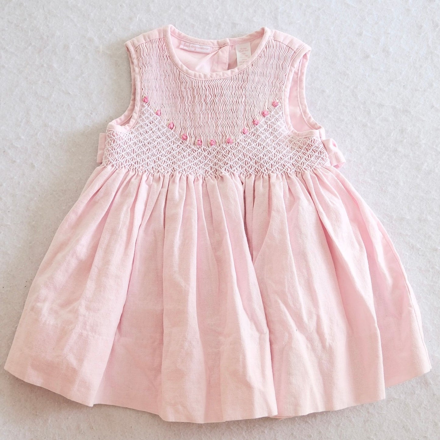 Y2K First Impressions Pink Smocked Baby Dress, 18M