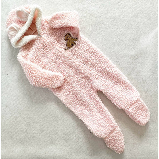 Vintage Disney Lion King Baby Simba Pink Sherpa Fleece Bunting: 12m? - Yellow Clover Vintage Kids Clothes