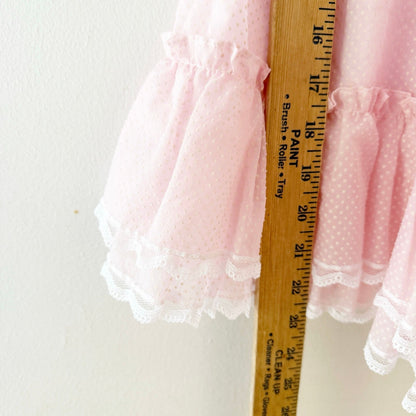 Vintage Bryan Swiss Dot Flocked Ruffled Lace Kids Dress: 5