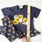 Vintage Spumoni Goose Sunflower Peplum Top + Leggings: 6y - Yellow Clover Vintage Kids Clothes