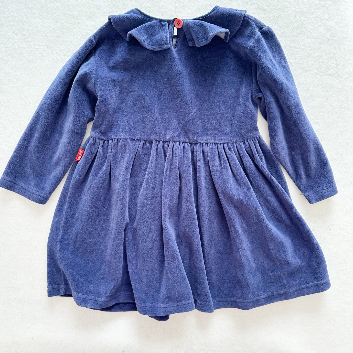 Vintage Esprit Velour Flower Embroidered Dress: 4T