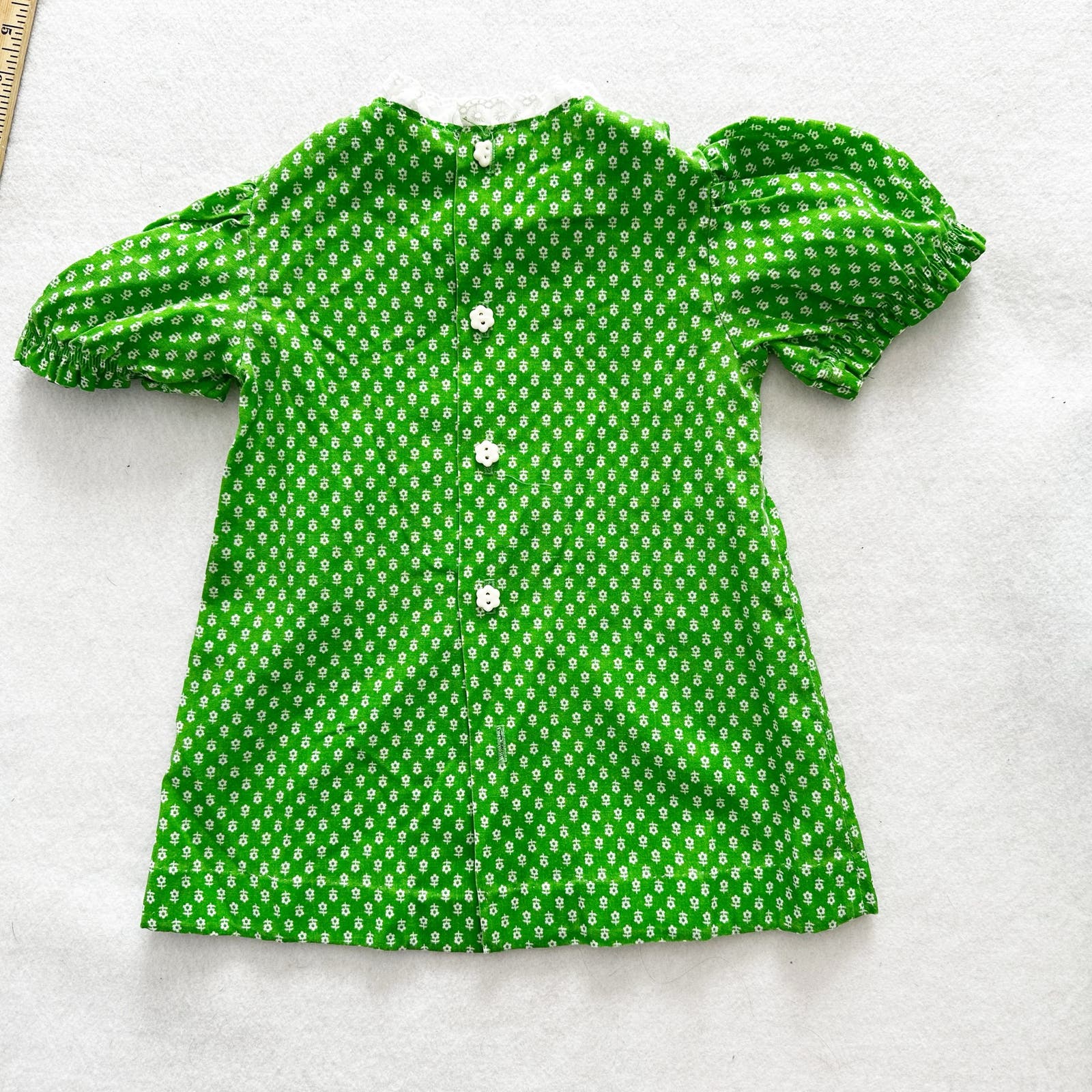 Vintage Girl Appliqué Pinafore Dress Set: 18/24m? - Yellow Clover Vintage Kids Clothes