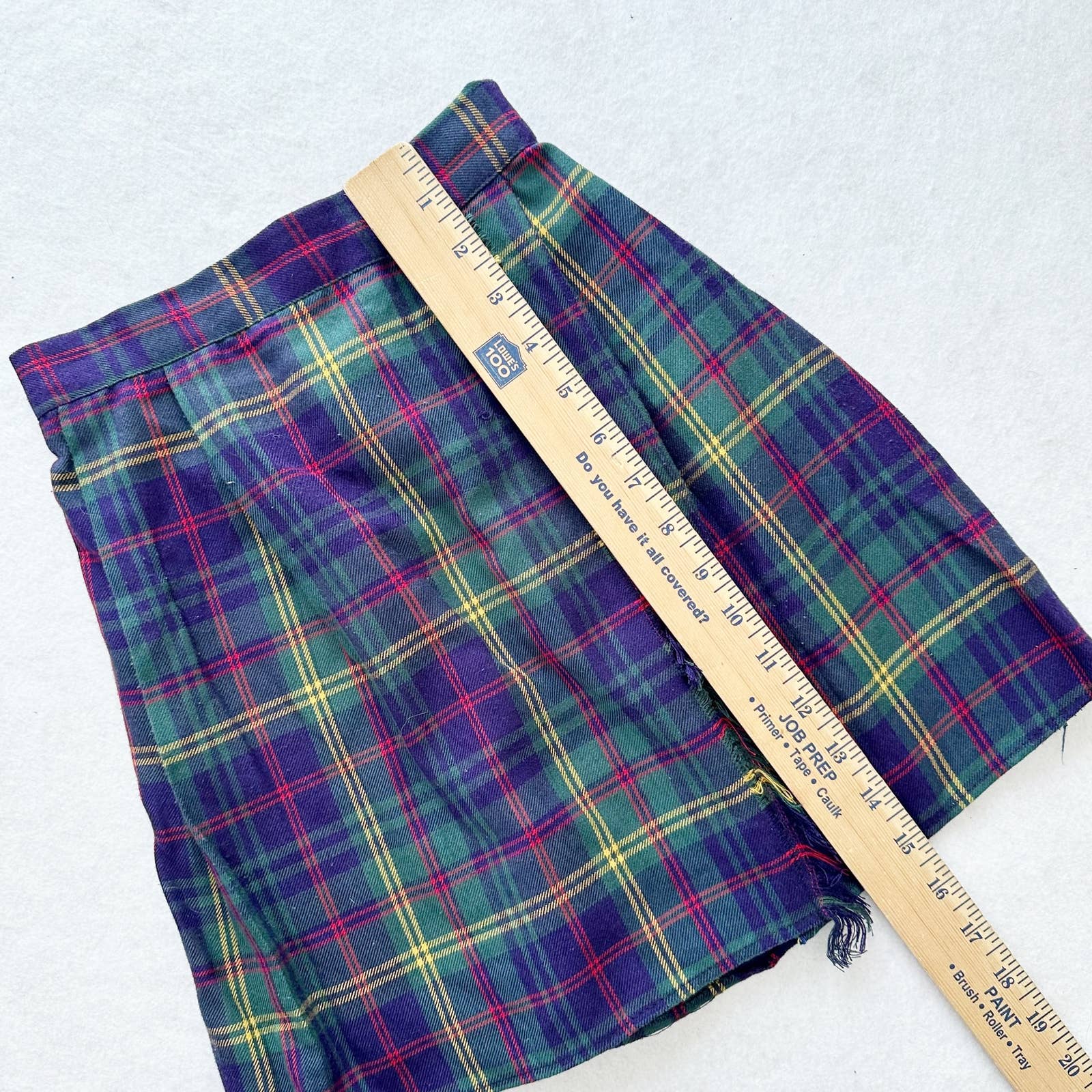Vintage Young Vibes Tartan Vest and Skirt Set: 6/7y? - Yellow Clover Vintage Kids Clothes