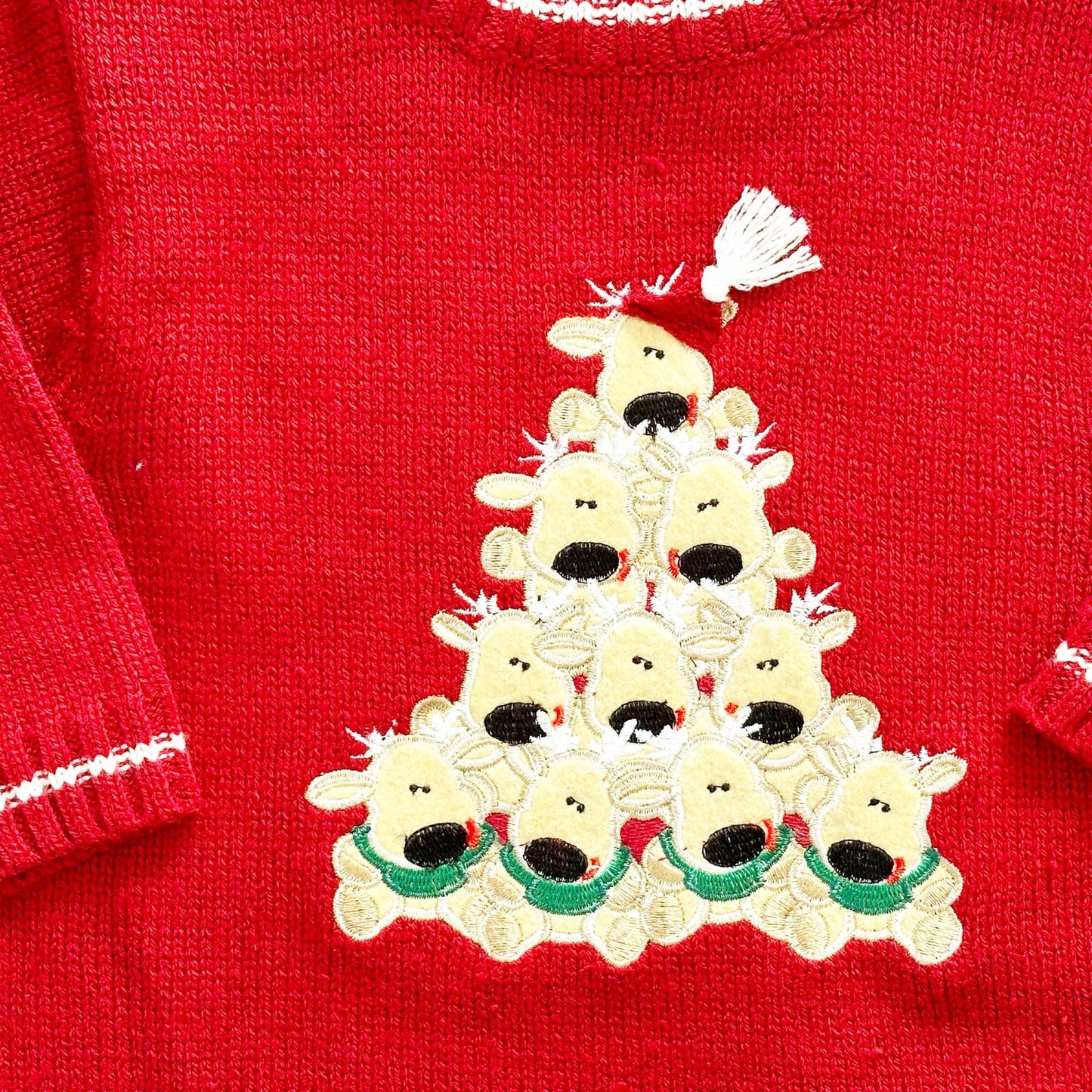 Vintage or Y2K BT Kids Reindeer Christmas Tree Sweater: 24m? - Yellow Clover Vintage Kids Clothes
