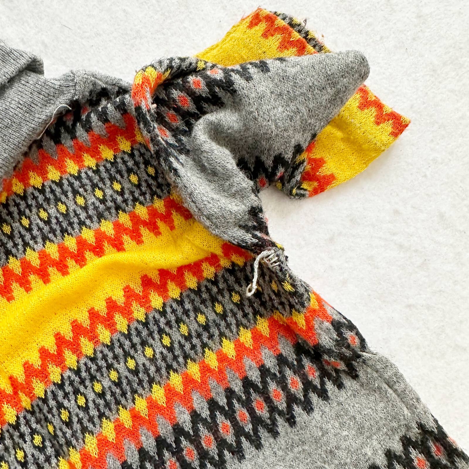 Vintage Sears Geo Stripe Pom Tee: 2/3T? - Yellow Clover Vintage Kids Clothes