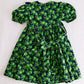 Vintage Spanish Green Apple Print Dress: 3T