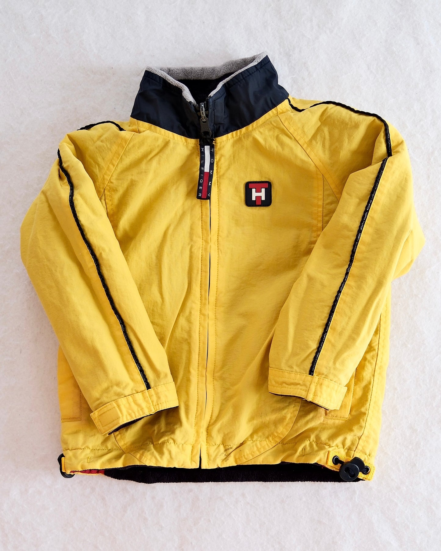 Vintage Tommy Hilfiger Reversible Navy + Yellow Fleece Jacket: 3T