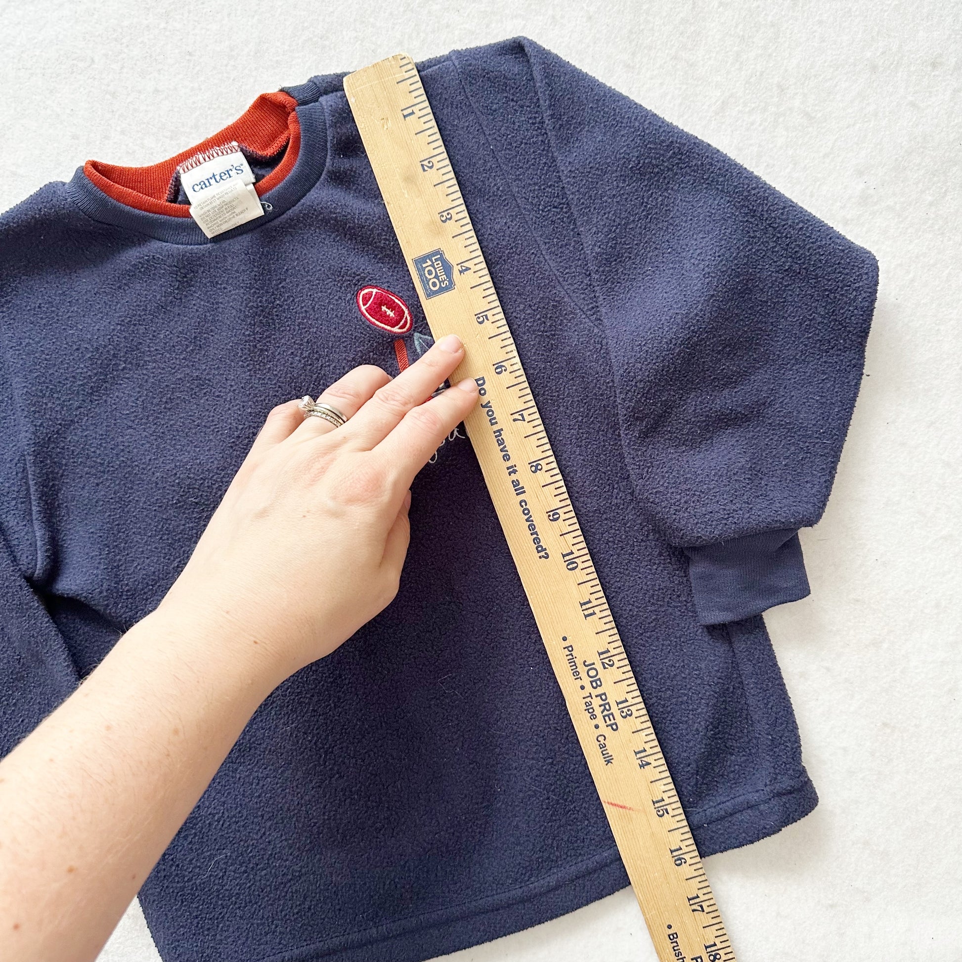 Vintage Carter’s Field Goal Embroidered Fleece Sweatshirt: 5T - Yellow Clover Vintage Kids Clothes