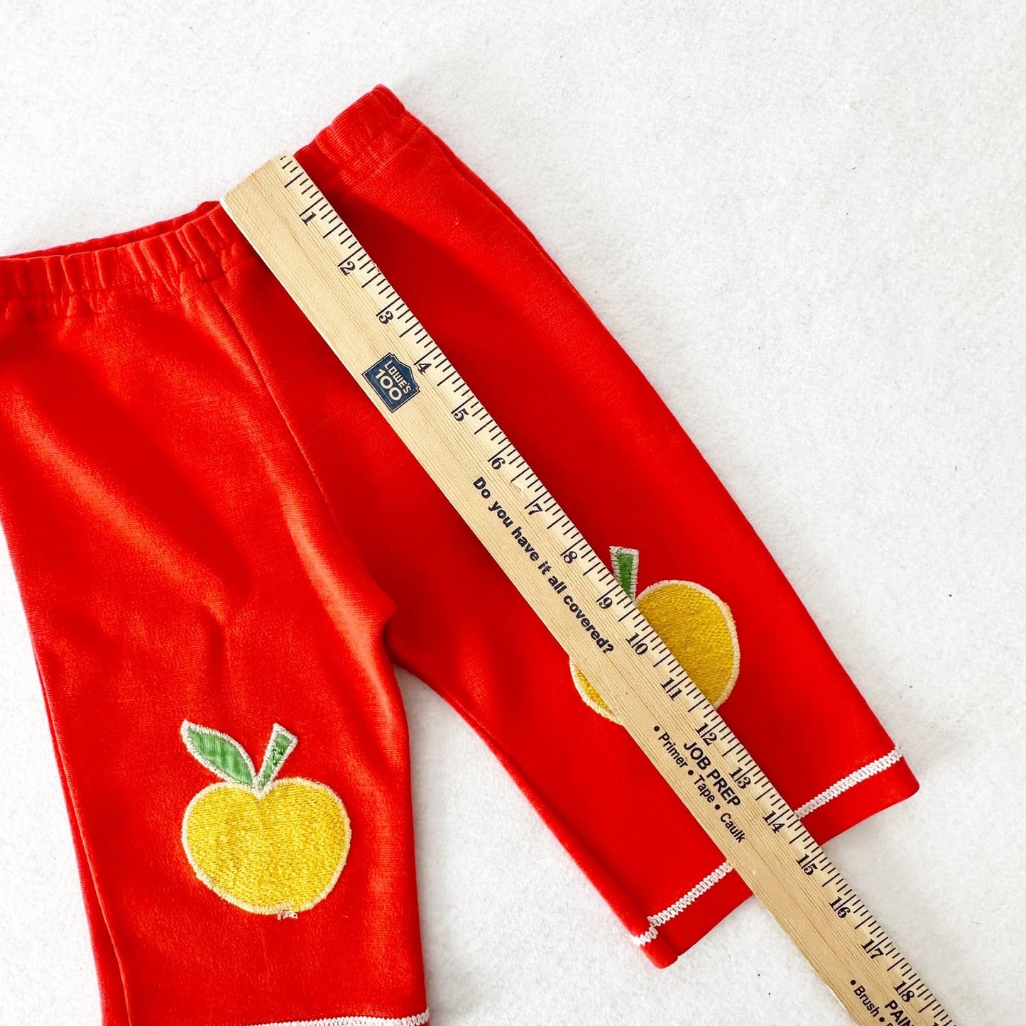 Vintage Carter’s Apple Knee Pull On Pants: 12m - Yellow Clover Vintage Kids Clothes