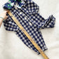 Vintage Sweet Potatoes Plaid Floral Collar Romper: 24m? - Yellow Clover Vintage Kids Clothes