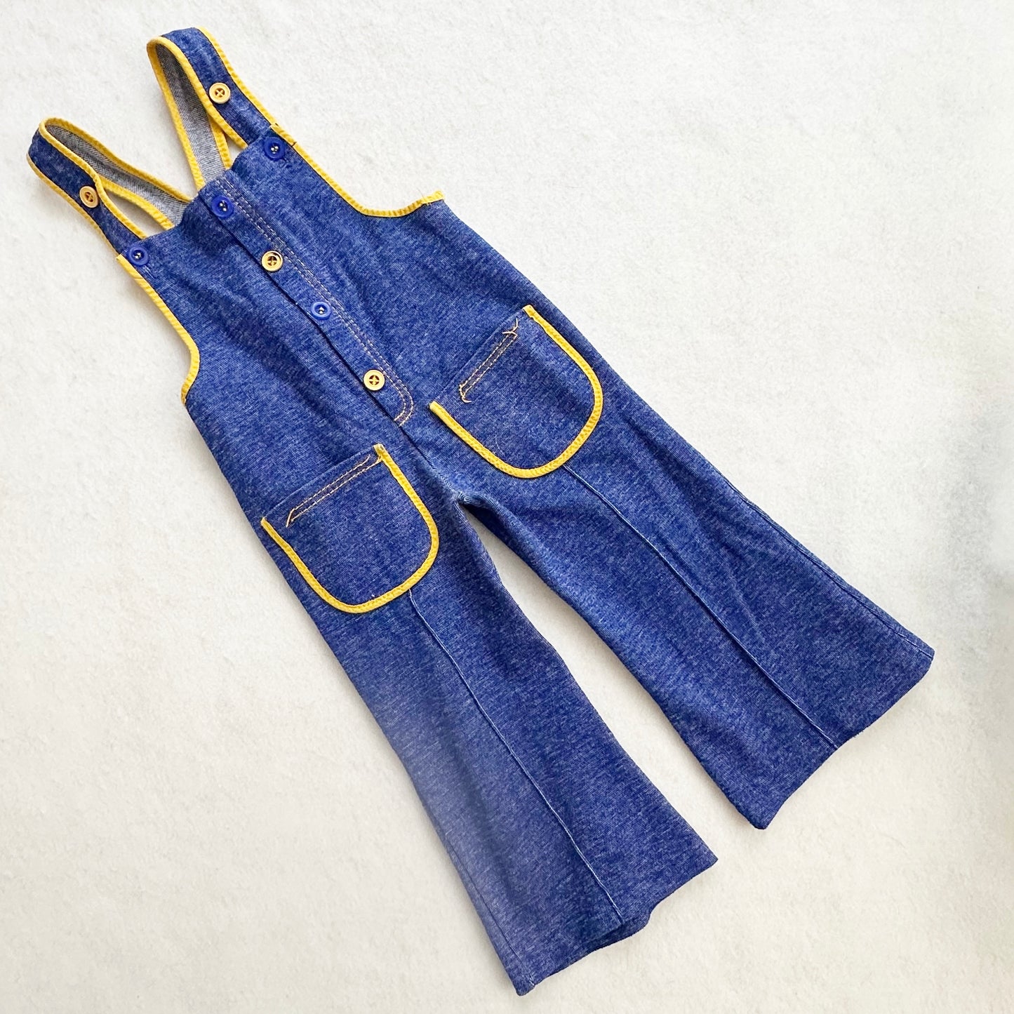 Vintage Danish Stretch Flare Romper: 12/18m - Yellow Clover Vintage Kids Clothes