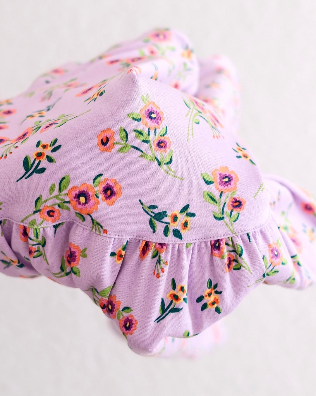 Vintage Hanna Andersson Purple Floral Long Sleeve Dress: 8y - Yellow Clover Vintage Kids Clothes