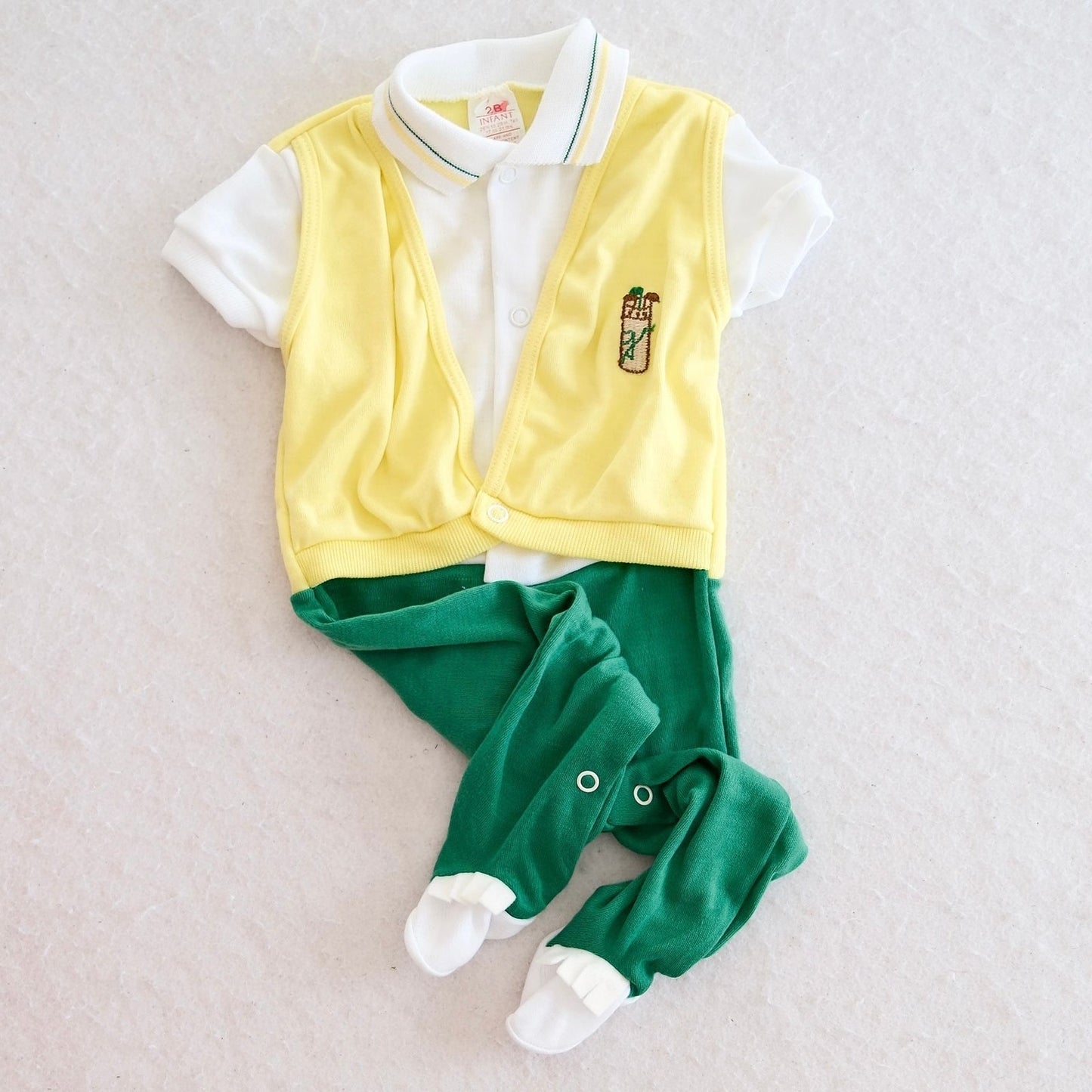 Vintage Sears Masters Golf Baby Sleeper Romper: 12m