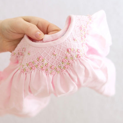 Modern Luli & Me Pink Smocked Baby Bishop Dress, 9M