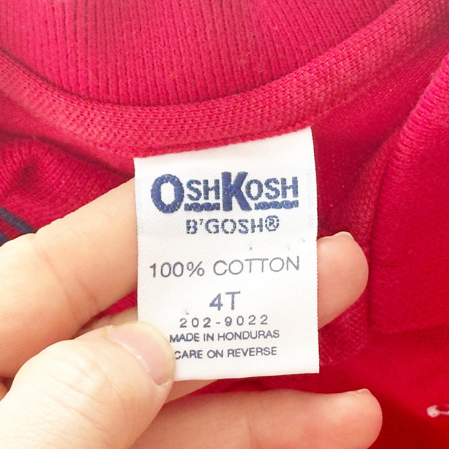 Vintage OshKosh Embroidered Logo Long Sleeve Polo: 4T