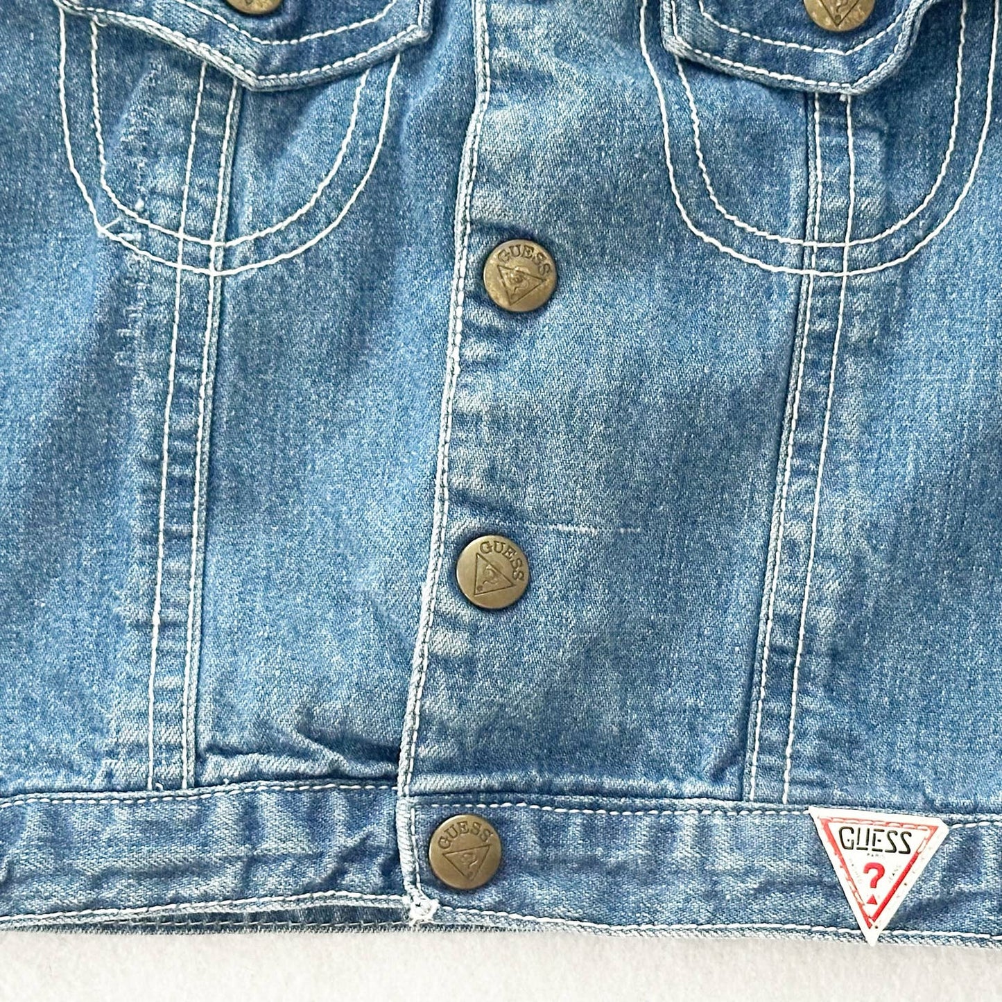 Vintage Guess Baby Denim Jacket with Back Design: 18m - Yellow Clover Vintage Kids Clothes