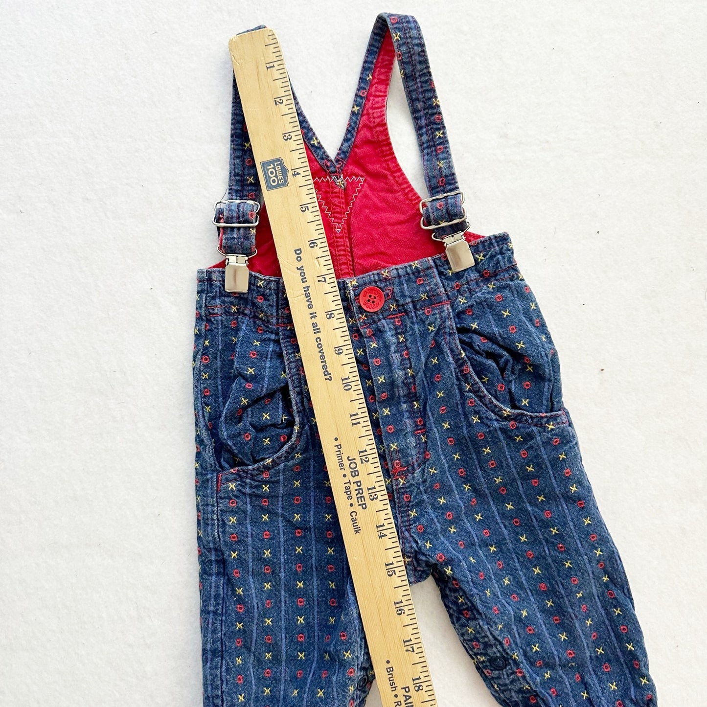 Vintage OshKosh XO Denim Woven Suspender Pants: 12m?