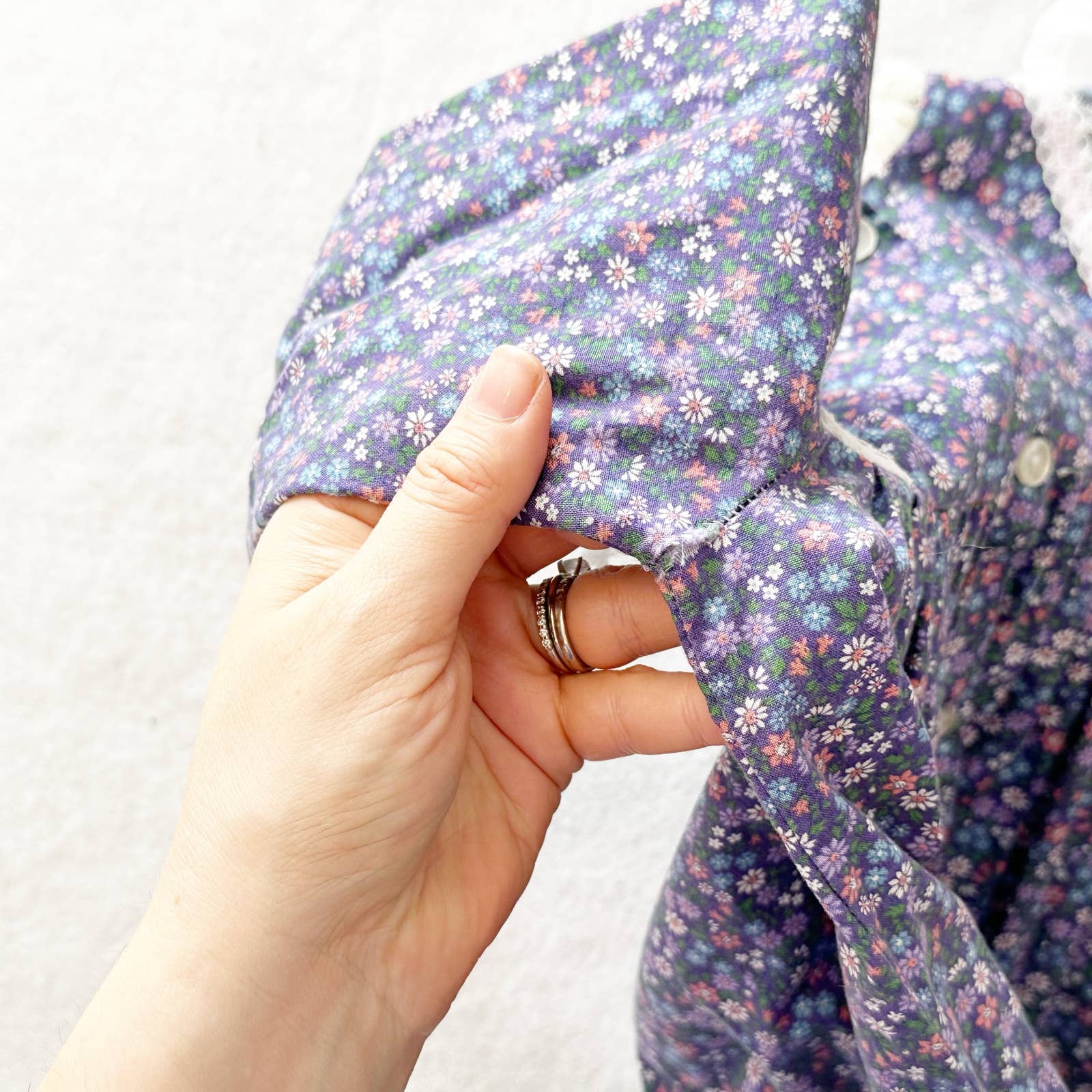 Vintage Bryan Lilac Calico Ditsy Floral Dress: 6y - Yellow Clover Vintage Kids Clothes