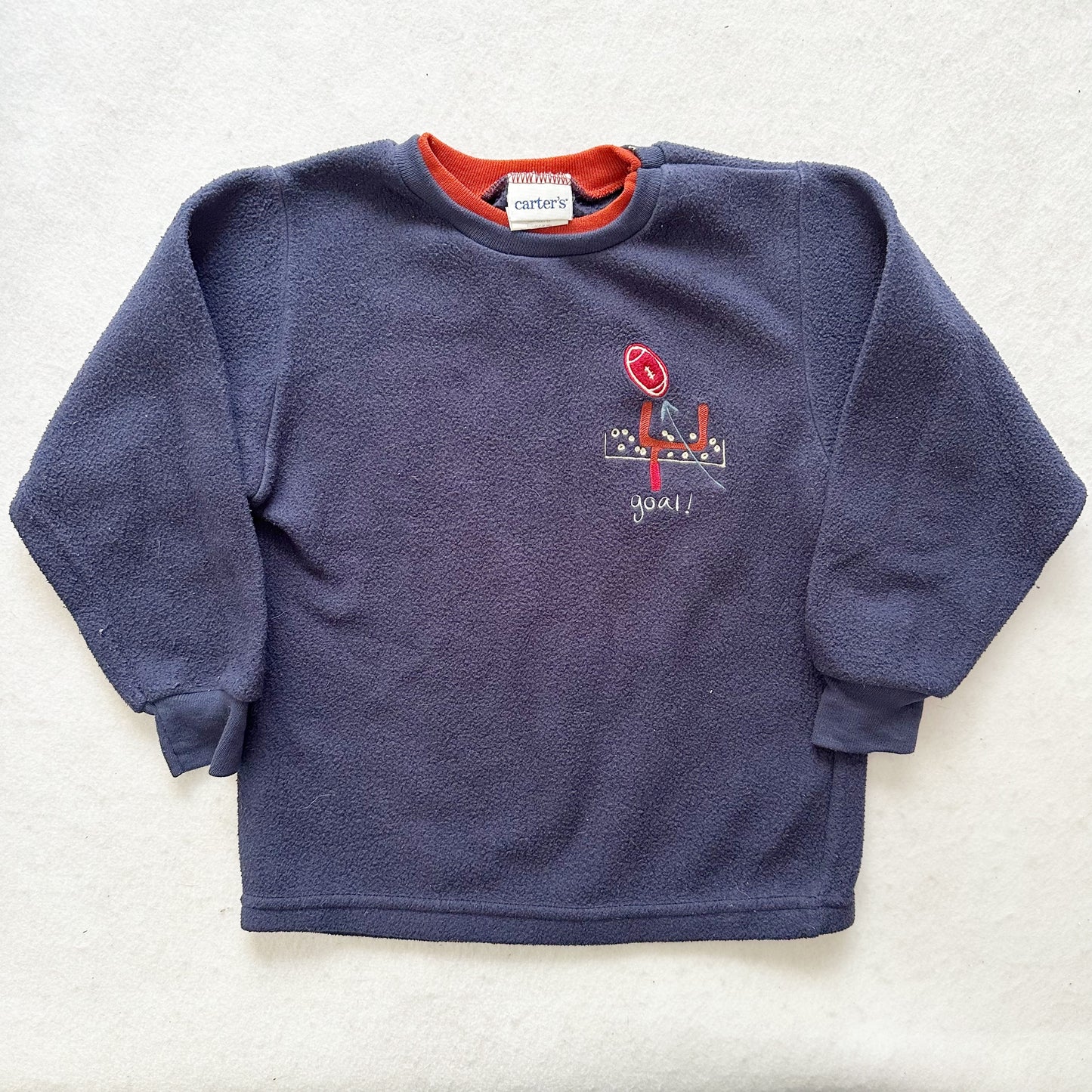 Vintage Carter’s Field Goal Embroidered Fleece Sweatshirt: 5T - Yellow Clover Vintage Kids Clothes
