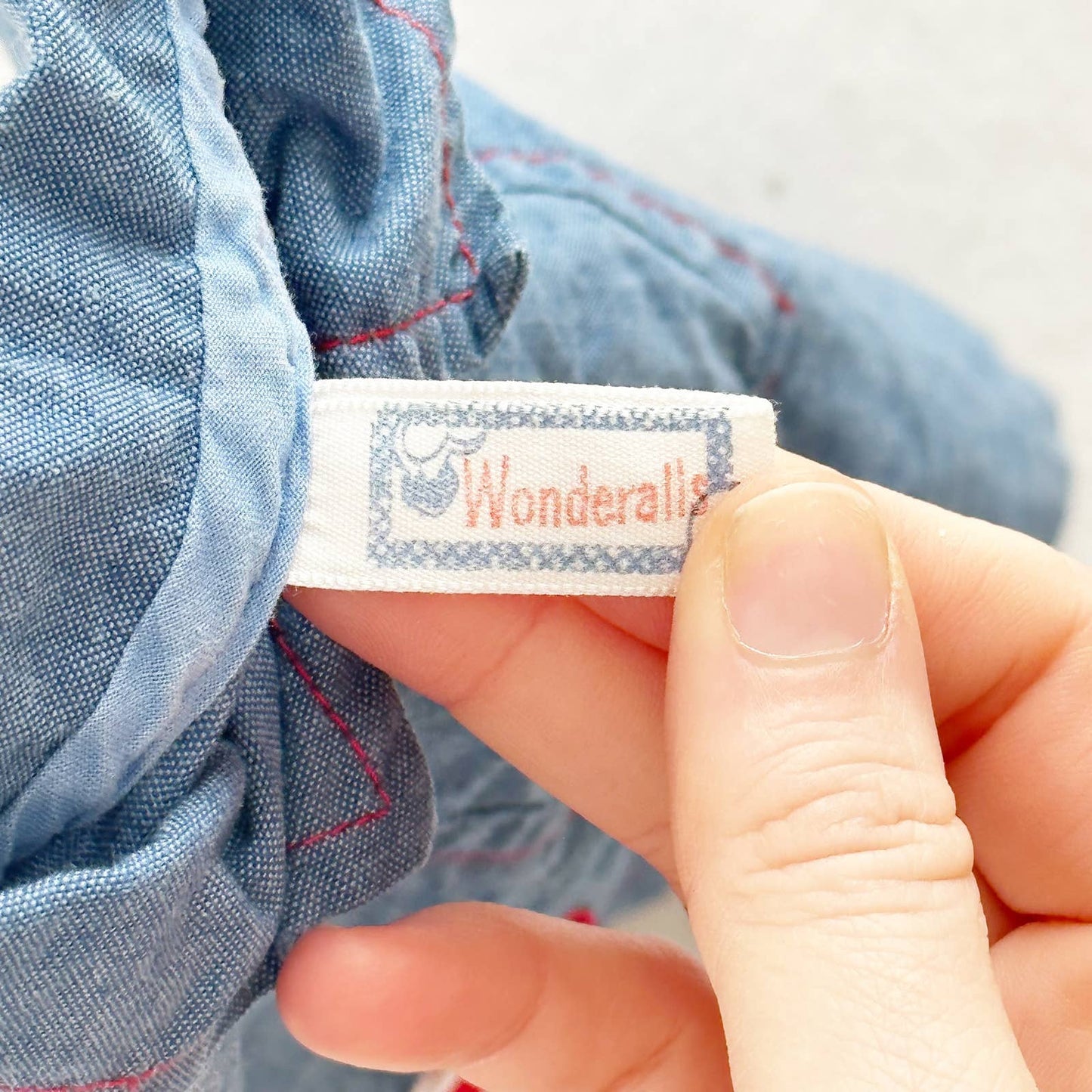 Vintage Wonderalls Deer Chambray Top: 18m? - Yellow Clover Vintage Kids Clothes