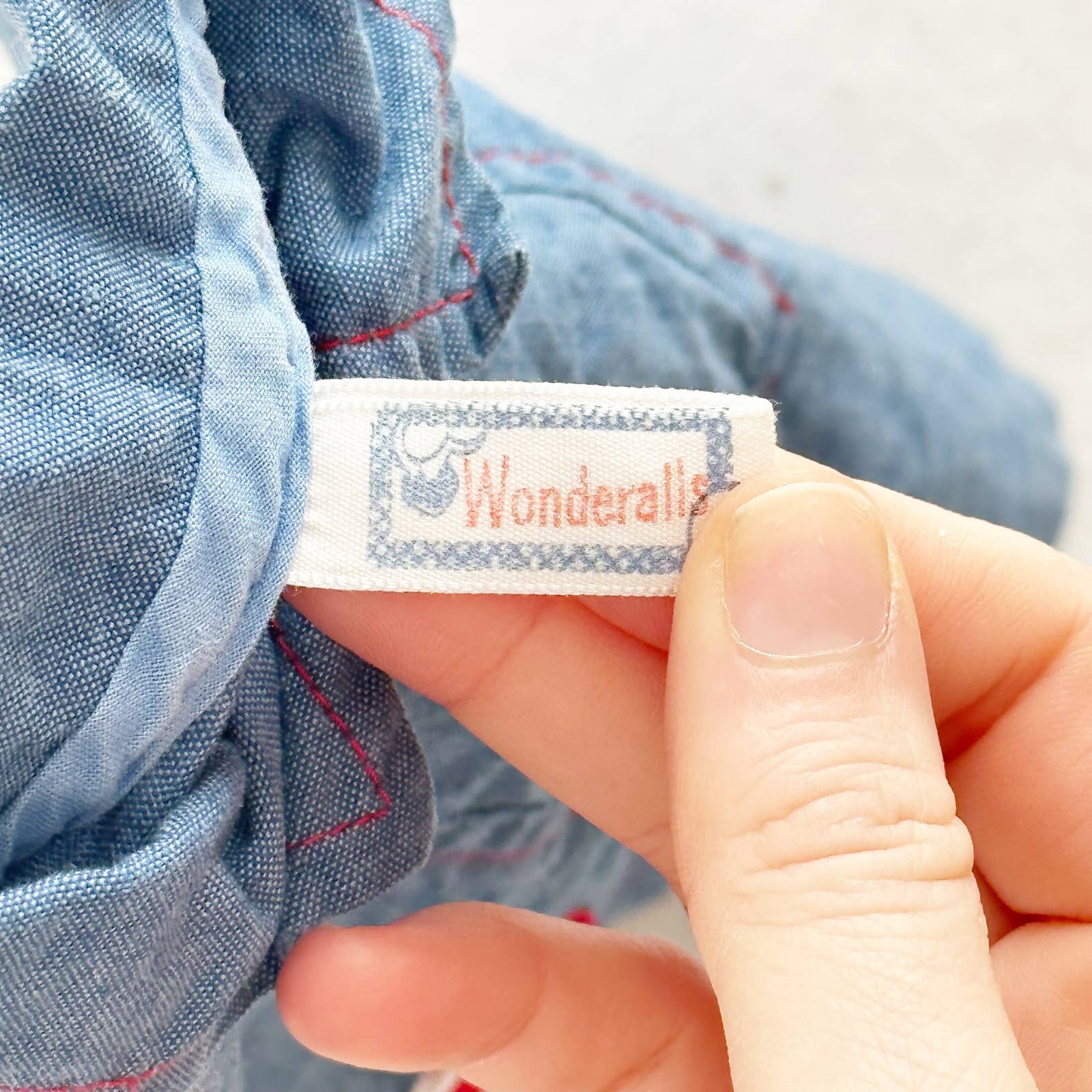 Vintage Wonderalls Deer Chambray Top: 18m? - Yellow Clover Vintage Kids Clothes