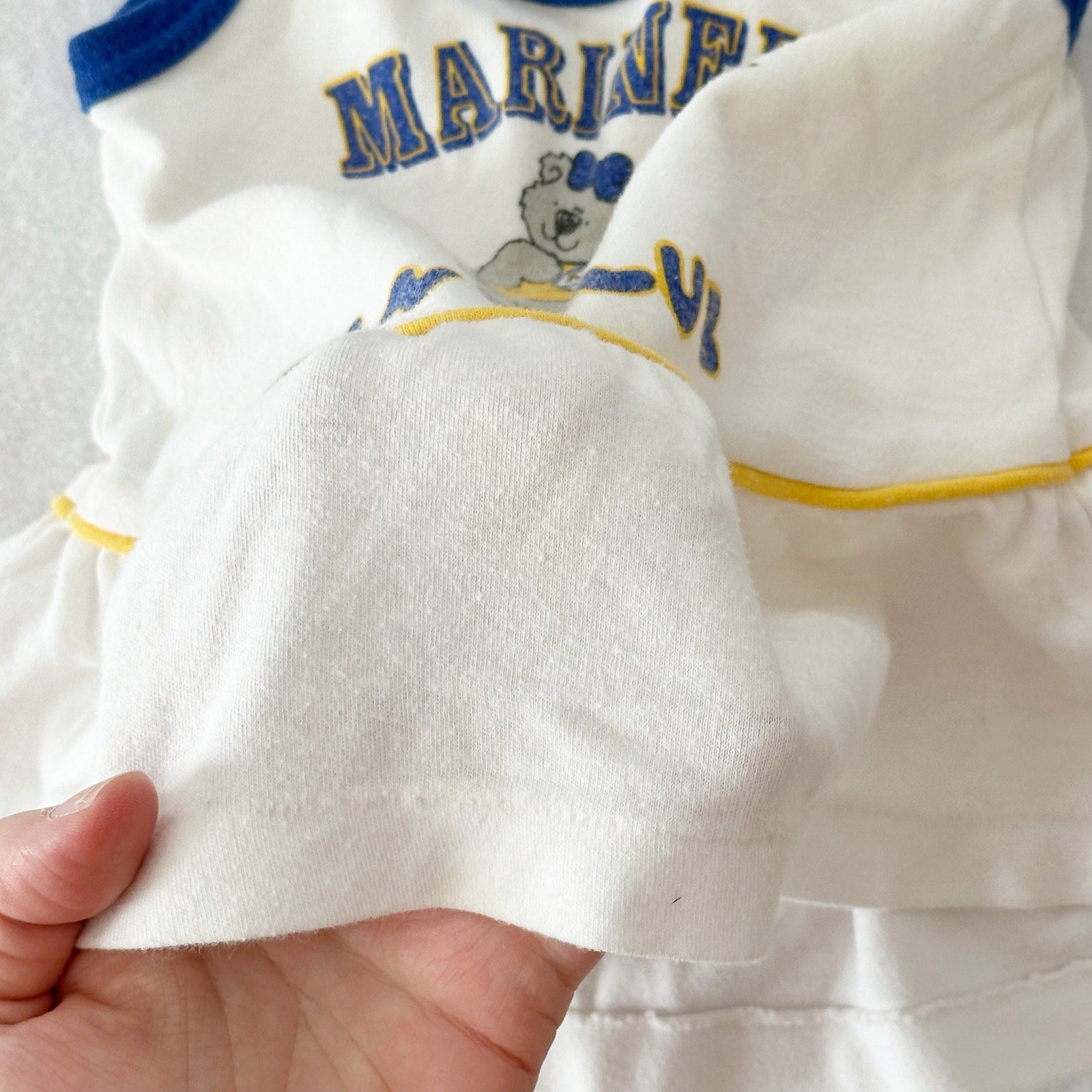 Vintage Babyfair Seattle Mariners Peplum Tank: 12m - Yellow Clover Vintage Kids Clothes